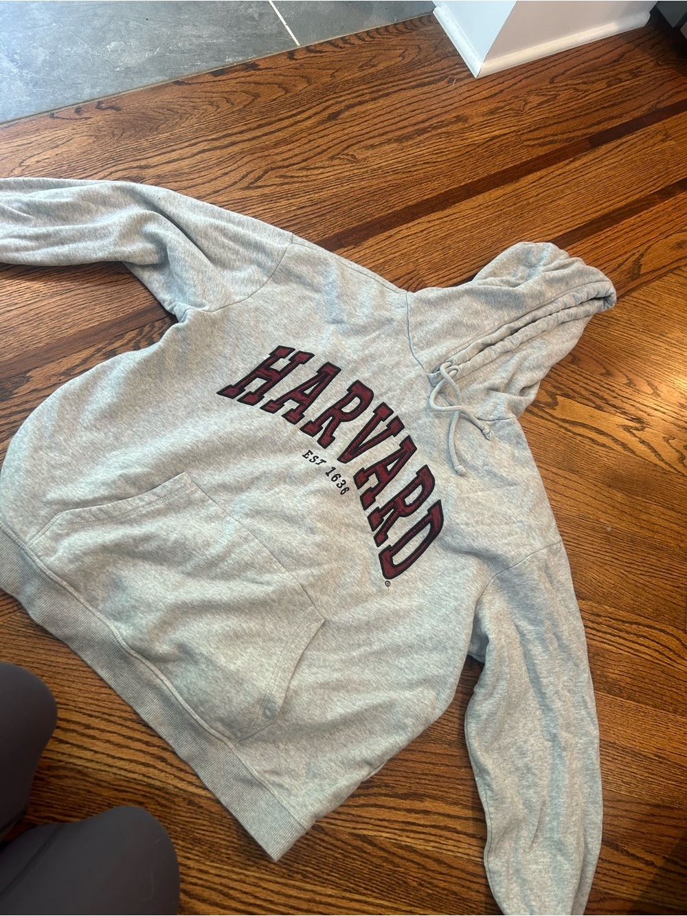 Harvard Gray Logo Hoodie
